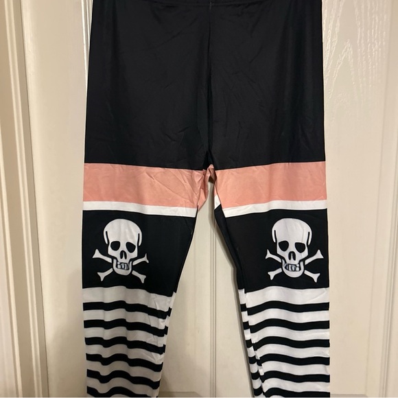 Fitness High Waist Yoga Pants Printed Stretch Ankle Legging Emo Skull Select - Picture 8 of 12